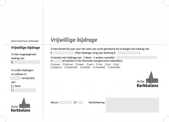 Antwoordstrook A5 met standaardtekst